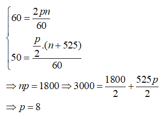 Phương pháp: Công thức tính tần số: f = np (n (vòng/s) là tốc độ quay của roto; p là số cặp cực)

Cách giải:  Ta có:

 

=>  Số cực từ của máy thứ 2 là: p/2 = 4