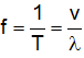 Mối liên hệ giữa bước sóng  l , vận tốc truyền sóng v, chu kì T và tần số f của một bước sóng là 