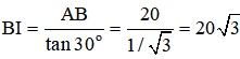 Chọn   D

Theo đề:

OI = 60cm; AB = 20cm. Bóng đen dưới đáy bể là CH=CO+OH=BI+OH

Theo định luật khúc xạ anh sáng:

 

ð r = 40,5