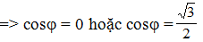 +  Vẽ giản đồ véc tơ như hình vẽ:

Xét tam giác OA1A:

=>

 