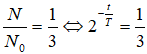 .

Tỉ số giữa số hạt còn lại và số hạt ban đầu sau 1 năm

Tỉ số giữa số hạt còn lại và số hạt ban đầu sau 2 năm

Từ đó suy ra số hạt nhân đã bị phân rã sau 2 năm là: