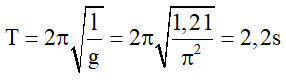 - Chu kì dao động con lắc đơn là: