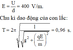 + Cường độ điện trường giữa hai bản tụ điện: