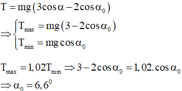 Công thức lực căng dây: 