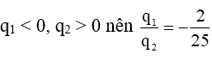 Ta có công thức con lắc đơn trong điện trường đều là: 

+ Khi con lắc tích điện q1 thì T1 = 2,5s

+ Khi con lắc tích điện q2 thì T2 = 0,5s

Từ (1) và (2) 