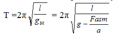 + Chu kì dao động của con lắc đơn trong chân không 

+ Chu kì của con lắc đơn chịu thêm tác dụng của lực đẩy Acsimet: