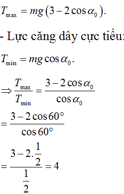 - Lực căng dây cực đại: