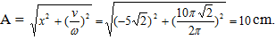  

+ T = 1s => ω = 2π rad/s.

+ Độ biến dạng của lò xo ở vị trí cân bằng:

+ Biên độ dao động:

+ Thời điểm t = 0 tương ứng với một gốc lùi Δφ = ωt = 2π.2,5 = 5π trên đường tròn.

+ Lực đàn hồi khi đó có độ lớn:

Fđh = k(Δlo + x) = k(25 + 5 √2 ). 10-2 N.

Kết hợp với Fđhmin = k.(Δlo - A) = k. 15.10-2 = 6N.

+ Từ hai biểu thức trên ta thu được Fđh = 12,82N.