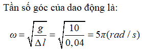 Lò xo không dãn tức là lò xo bị nén, là khoảng thời gian vật đi từ vị trí có tọa độ x = -∆l ra biên âm rồi đến vị trí x = -∆l theo chiều dương.