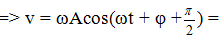 + Khi 

+ Tại thời điểm t ta có

= - ωAcos(ωt + φ) = - ωx.

=> |50| = - ωx => ω= 10 rad/s.

=> k = mω2 = 1.102 = 100N/m.