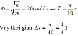 Phương pháp: sử dụng pp động lực học

Cách giải:

 Tần số góc là

Vật chịu tác dụng của ngoại lực F đến vị trí cân bằng thì thôi tác dụng lực

 Theo định luật II Niu tơn ta có:

Vì F và lực đàn hồi cùng chiều nên ta có : 