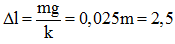 Ta có: m = 250 g, k = 100 N/m, ω = 20 rad/s

cm

Kéo vật xuống dưới theo phương thẳng đứng đến vị trí lò xo dãn 7,5 cm rồi thả nhẹ

Trục tọa độ Ox thẳng đứng, hướng lên, gốc thời gian là lúc thả vật

→Phương trình dao động của vật là  cm