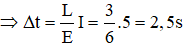 Ta có : 

Vì R + r  = 0 , nên ta có :

Trong khoảng thời gian    Δt , cường độ dòng điện I chạy trong cuộn dây dẫn tăng dần đều từ giá trị

  là :