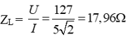 Chọn C

Tính 

=> L = 0.0572(H)