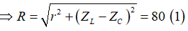 Phương pháp:Mạch điện xoay chiều có R thay đổi

Cách giải:

 Điều chỉnh R đến giá tri ̣ 80Ω thì công suất tiêu thụ trên biến trở cực đại

Khi đó tổng trở của đoạn mạch là số nguyên và chia hết cho 40 