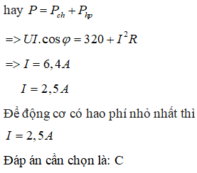 Công suất toàn phần = công suất cơ học + công suất hao phí