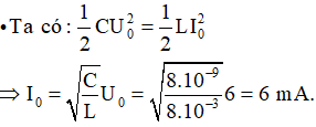 - Nạp điện cho tụ đến điện áp 6V → U0  = 6V.