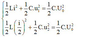  Ta có:

- Thay u1  = 2V và u2  = 4V

- Lấy (2) – (1) ta được: