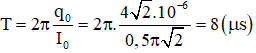 Chu kì của mạch dao động LC là

Khoảng thời gian ngắn nhất để điện tích trên bản tụ giảm từ giá trị cực đại đên một nửa giá trị cực đại là: 