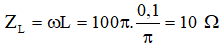 Cảm kháng của cuộn dây: 

Dung kháng của tụ điện:

Điện dung của tụ điện: 