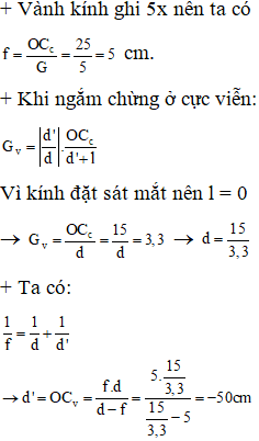 ü

Vậy điểm cực viễn của mắt này là 50 cm