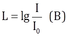 Một nguồn âm phát ra âm có cường độ âm là I. Biết cường độ âm chuẩn là I0. Mức cường độ âm L được tính bằng biểu thức