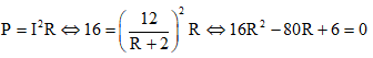 Công suất tiêu thụ trên R:  

=>  Phương trình trên cho ta hai nghiệm

à    Chọn  C.