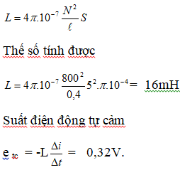 Công thức tính độ tự cảm ống dây :

    à