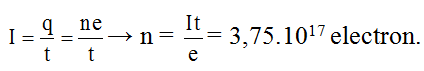 Đáp án:  D

Gọi n là số êlectron đập vào mặt đối catôt trong một phút, ta có:

Động năng cực đại của một êlectron :

Nhiệt độ của đối catôt nóng lên do số electron n’ không tạo ra tia Rơn-ghen truyền hoàn toàn động năng của mình cho đối catôt. Theo đề bài chỉ có 1% số êlectron đập vào bề mặt đối catôt là tạo ra tia Rơn-ghen, do đó n’ = 0,99n = 37,125.1016 electron. Sau một phút nhiệt độ đối catôt nóng thêm  D  t, xác định bởi phương trình:

Hay: