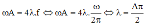 .

Tốc độ cực đại của phần tử môi trường bằng 4 lần tốc độ truyền sóng khi