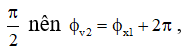 Có

Tại t1:

Tại t2 = t1 + 4,5s = t1 + 3T/4:

Vì v nhanh pha hơn x

hay v2 cùng pha x1.

Công thức:

 