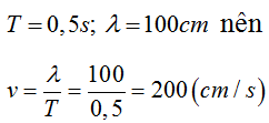 So sánh phương trình trên với phương trình sóng tổng quát:

Ta được: