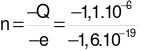 Điện tích của tụ điện là Q = C.U = 5.10-9.220 = 1,1.10-6C.

Khi được tích điện, hai bản của tụ điện phẳng mang điện tích trái dấu cùng độ lớn. Điện tích bản âm của tụ là -Q = -1,1.10-6 C. Số electron đã di chuyển đến bản tích điện âm của tụ điện là: = 6,875.1012 electron.

.