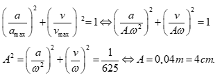 .

Do gia tốc và vận tốc vuông pha nhau nên:
