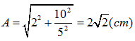 Chọn A

+ Từ biểu thức tổng quát: x = Acos( ω t + φ ).

* Tìm A:

Thay số 

* Tìm  φ :

 Thay các giá trị của φ vào   v  =>

 