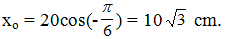 + Khi t = 0: 

+ Chu kì dao động của vật là T = 1,2s.

+ Lực phục hồi sinh ra công âm khi vật đi từ VTCB ra biên. Trong một chu kì thời gian lực phục hồi sinh công âm trong khoảng nửa chu kì.

+ Vật qua điểm M có li độ -A/2 = 10cm theo chiều âm lần thứ 2013 kể từ lúc t = 0 sau khoảng thời gian là : 

=> Lực phục hồi sinh công âm trong khoảng thời gian: