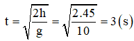 Thời gian rơi của vật được tính theo công thức

Quãng đường vật đi được trong 2s cuối cùng được tính theo công thức