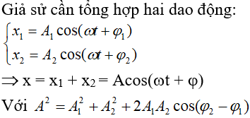 + Ta thấy: A 2 = A 12 + A 22 (10 2 = 6 2 + 8 2)

 nên hai dao động thành phần vuông pha với nhau.