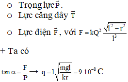 ü

+ Tại vị trí cân bằng, quả cầu chịu tác dụng của 3 lực: