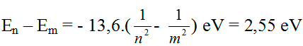 /span>

rm = m2r0;  rn = n2r0 ( với r0 bán kính Bo)

Bước sóng nhỏ nhất ng tử hidro có thể phát ra: