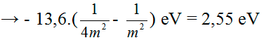 /span>

rm = m2r0;  rn = n2r0 ( với r0 bán kính Bo)

Bước sóng nhỏ nhất ng tử hidro có thể phát ra: