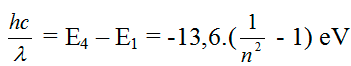 /span>

rm = m2r0;  rn = n2r0 ( với r0 bán kính Bo)

Bước sóng nhỏ nhất ng tử hidro có thể phát ra: