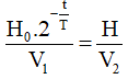 - Đổi:

   1,5.10-3 Ci = 1,5.10-3 .3,7.1010  = 55,5.106  Bq,

   5mm3  = 5.10-6 lít.

- Áp dụng công thức: 