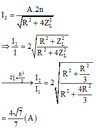 + Ta có:

+ Khi tốc độ là n thì:

+ Khi tốc độ là 2n thì:

=> .