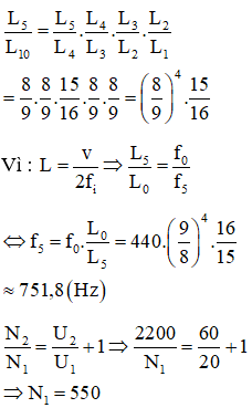 Gọi khoảng cách các lỗ : 0,1,2,3,4,5,6 đến lỗ thổi lần lượt là : 

Hai lỗ cách nhau một cung và nửa cung ( tính từ lỗ định âm ) thì có tỉ số chiều dài đến lỗ thổi tương ứng là : 

Suy ra ta có :