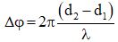 m = 5 cm.

+ Độ lệch pha dao động của 2 điểm đó là: