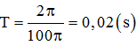 Chu kì của suất điện động này là:

=> .