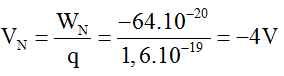 Điện thế tại điểm N là: 
