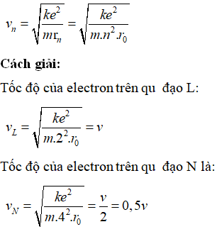 Phương pháp:  Electron chuyển động trên qu  đạo dừng n của nguyên tử Hidro