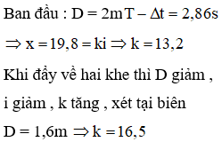 Như vậy nếu xét một chu kì đầu thì tại x có các vân tối là :